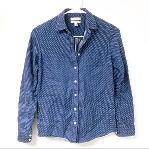 J.‎ Crew Boyfriend “Boy” Fit Chambray Button Down Shirt Dot Detail Size 00